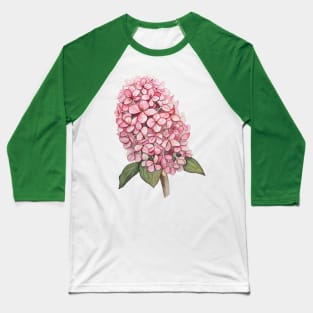 Watercolor Pink Hydrangea Baseball T-Shirt